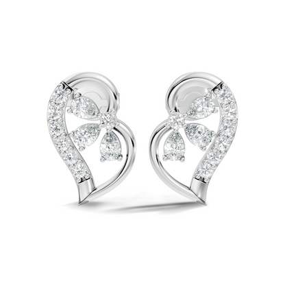 Round And Pear Shape Lab Grown Lab Grown & Natural Diamond  Unique  Style Earrings For Her