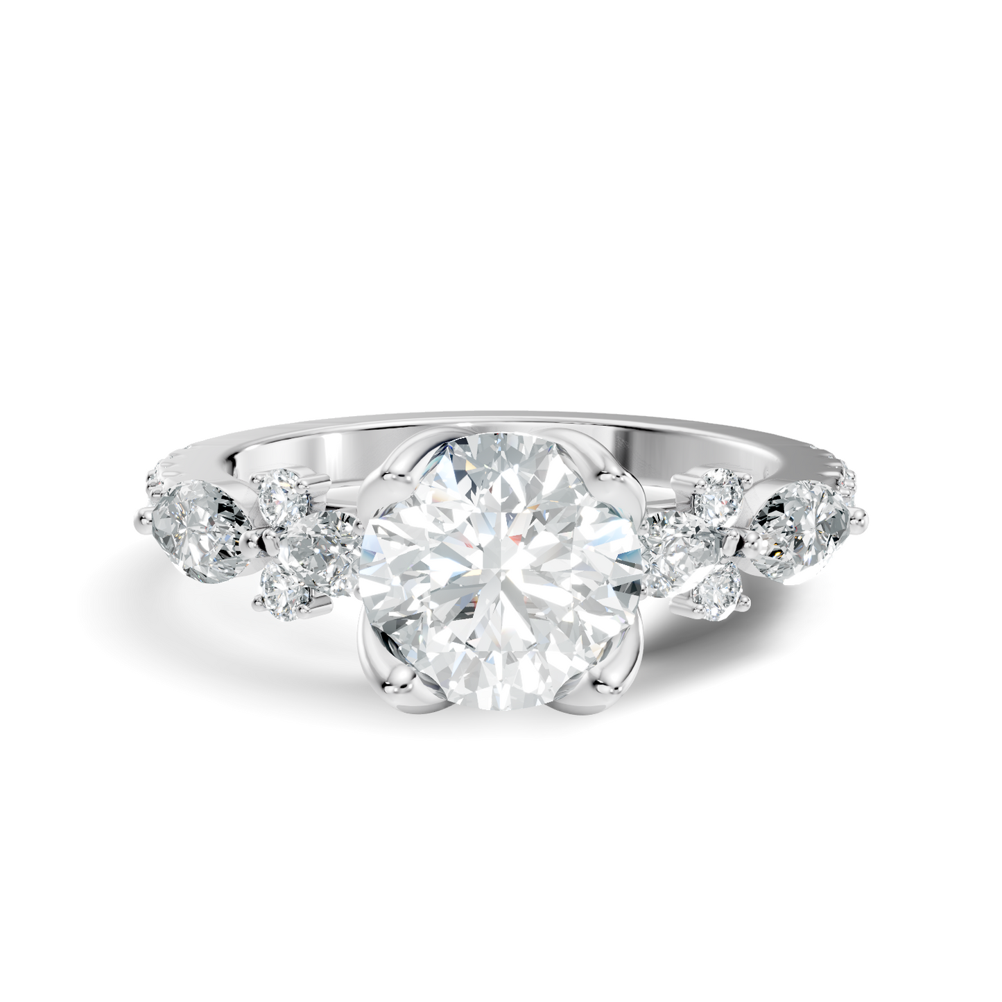 1.66CT Round, Marquise and Pear Cut Top Grade Diamond Minimalist Dainty Stunning Party Wear Ring