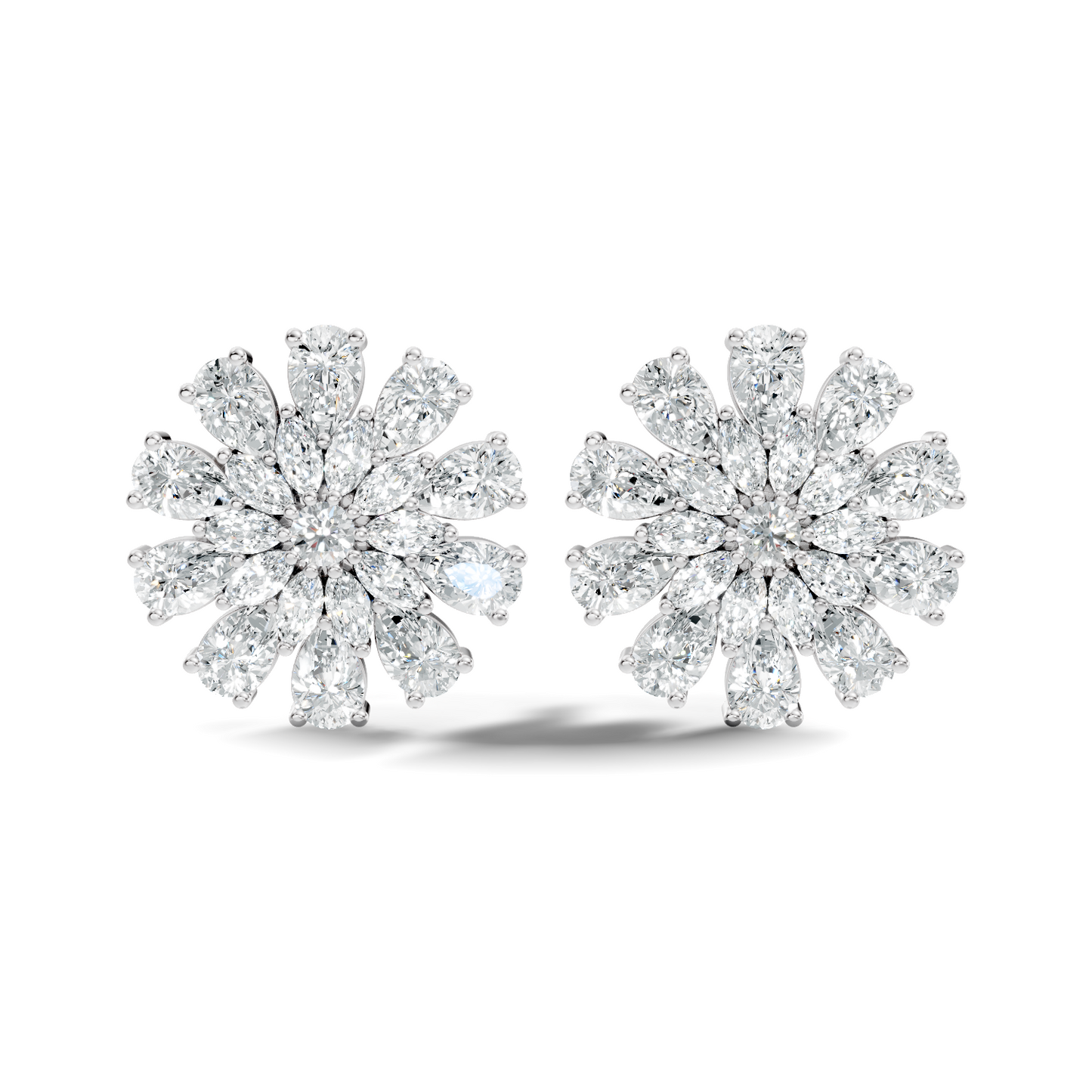 Pear, Round, Marquise 4.17 Ct lab Grown & Natural Diamond Dazzling Stacking Earrings For Women
