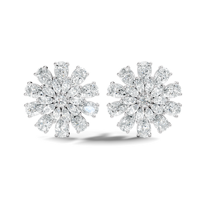 Pear, Round, Marquise 4.17 Ct lab Grown & Natural Diamond Dazzling Stacking Earrings For Women