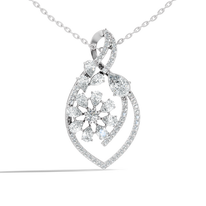Round And Pear Cut  2.20 Ct Labgrown Diamond Pendant Vintage Jewelry Gift For Women
