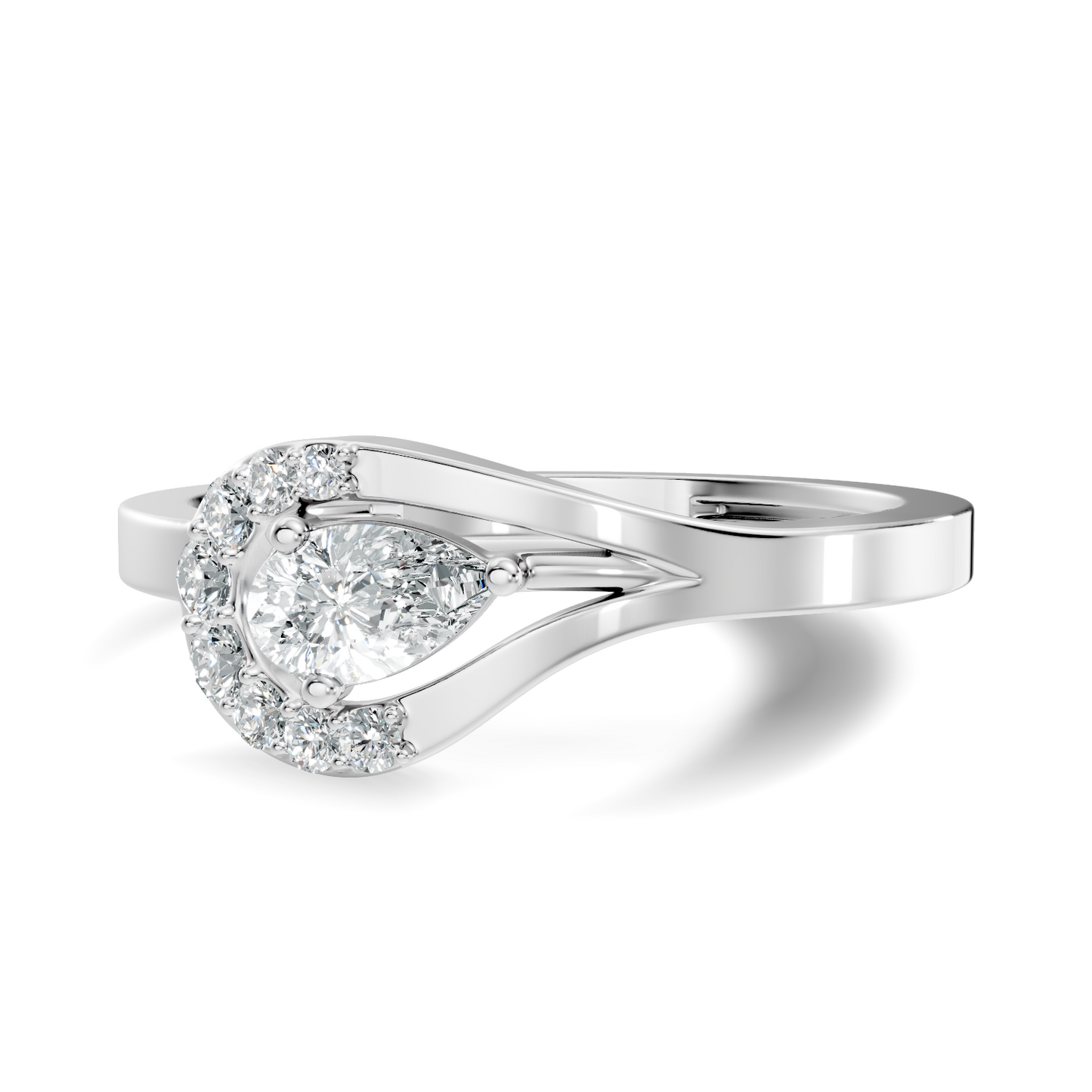 Pear and Round Cut Top Grade Lab Grown Diamond Unique Vintage Classic Engagement Ring For Women's