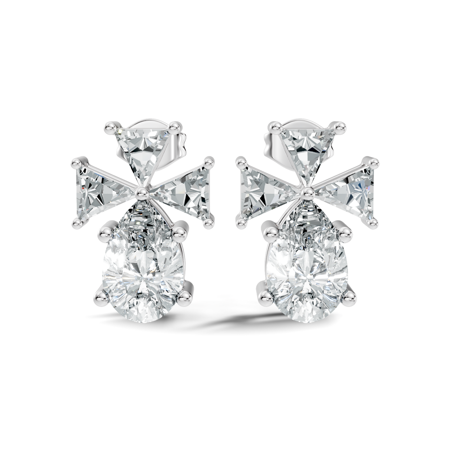 Triangle and Pear Shape Shining Classic Vintage Lab Grown diamond Earrings For Women