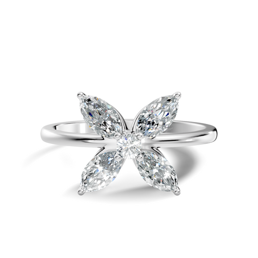 Round and Marquise Cut Lab Grown and Natural Diamond Vintage Minimalist Stunning Ring For Women's