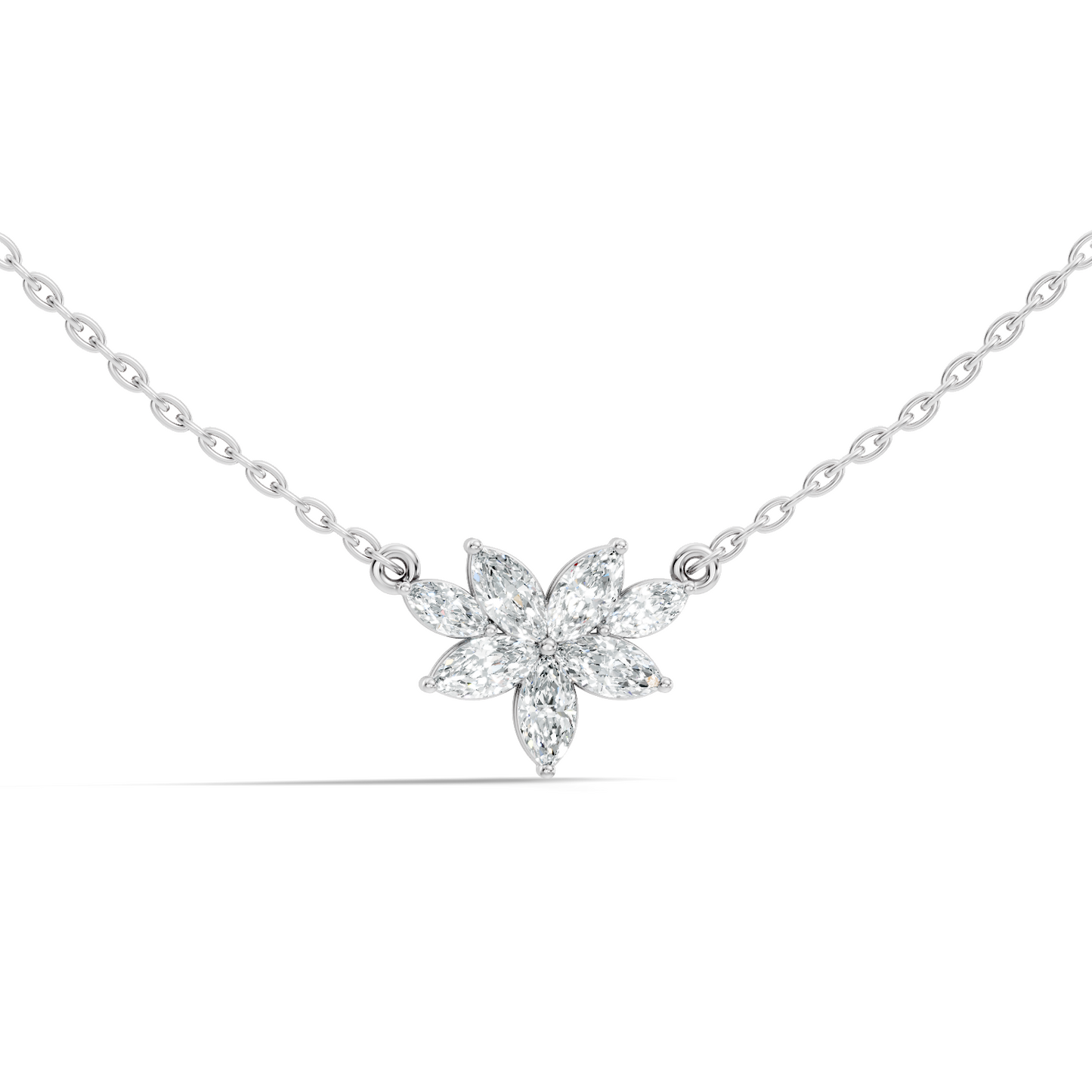 7 Stone Marquise Shape Natural-lab Grown Diamond Pendant For Women Birthday gift