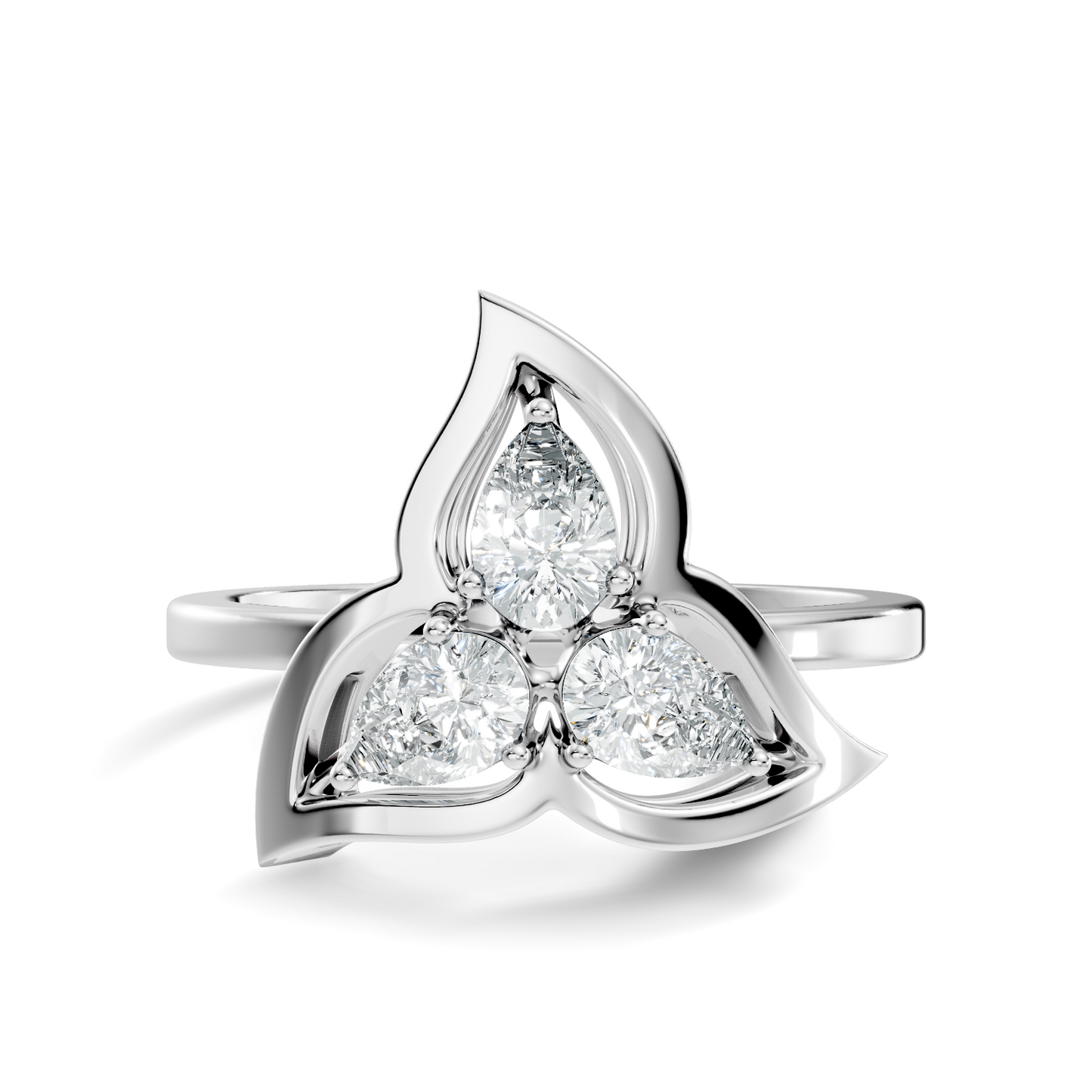 Vintage Round Cut White Colorless Diamond Unique Bezel set Minimalist Dainty Cluster Ring For Her