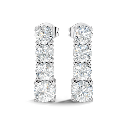 Round Shape 2.06 Ct Lab Grown Diamond Unique Style Classic Studs Earrings For Her