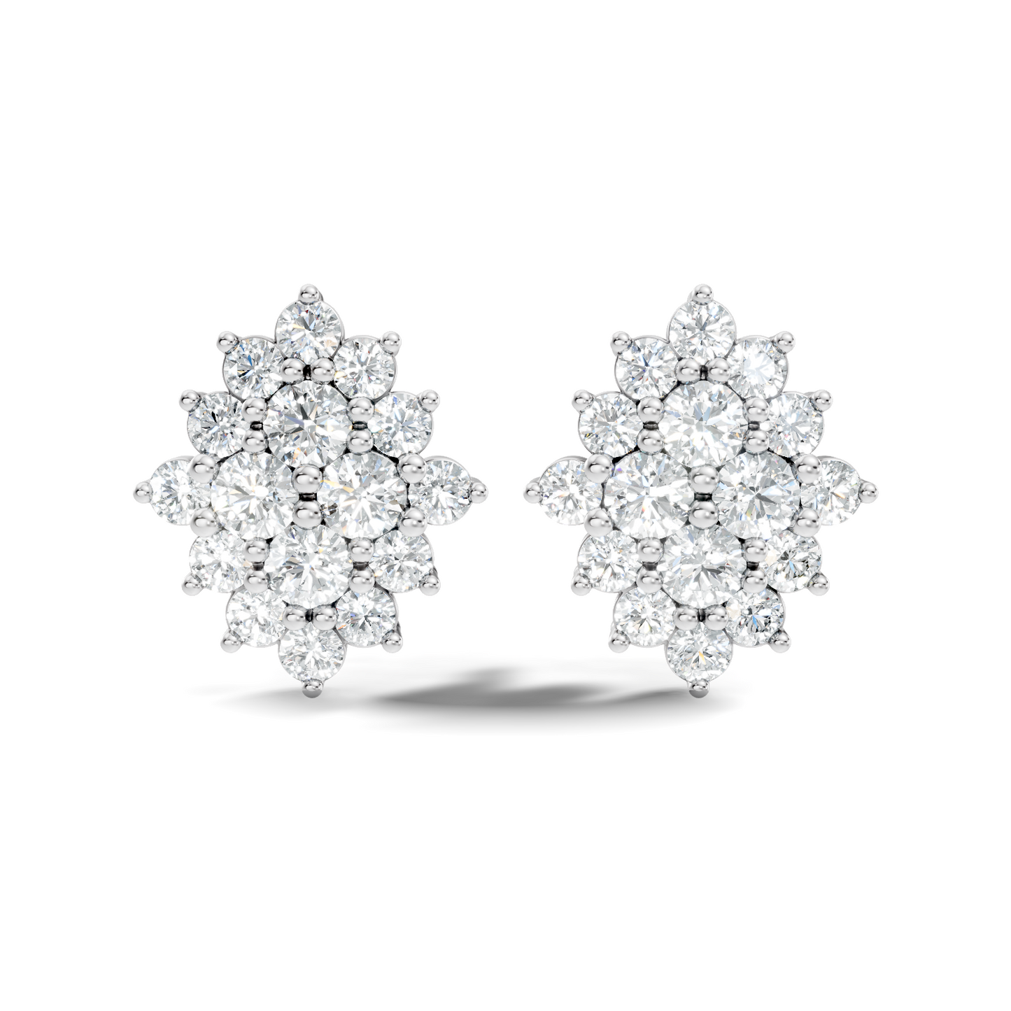 Lab Grown & Natural 10k solid Rose Gold Round Shape Diamond Daily Wear Stunning Studs Diamond Earrings For Women