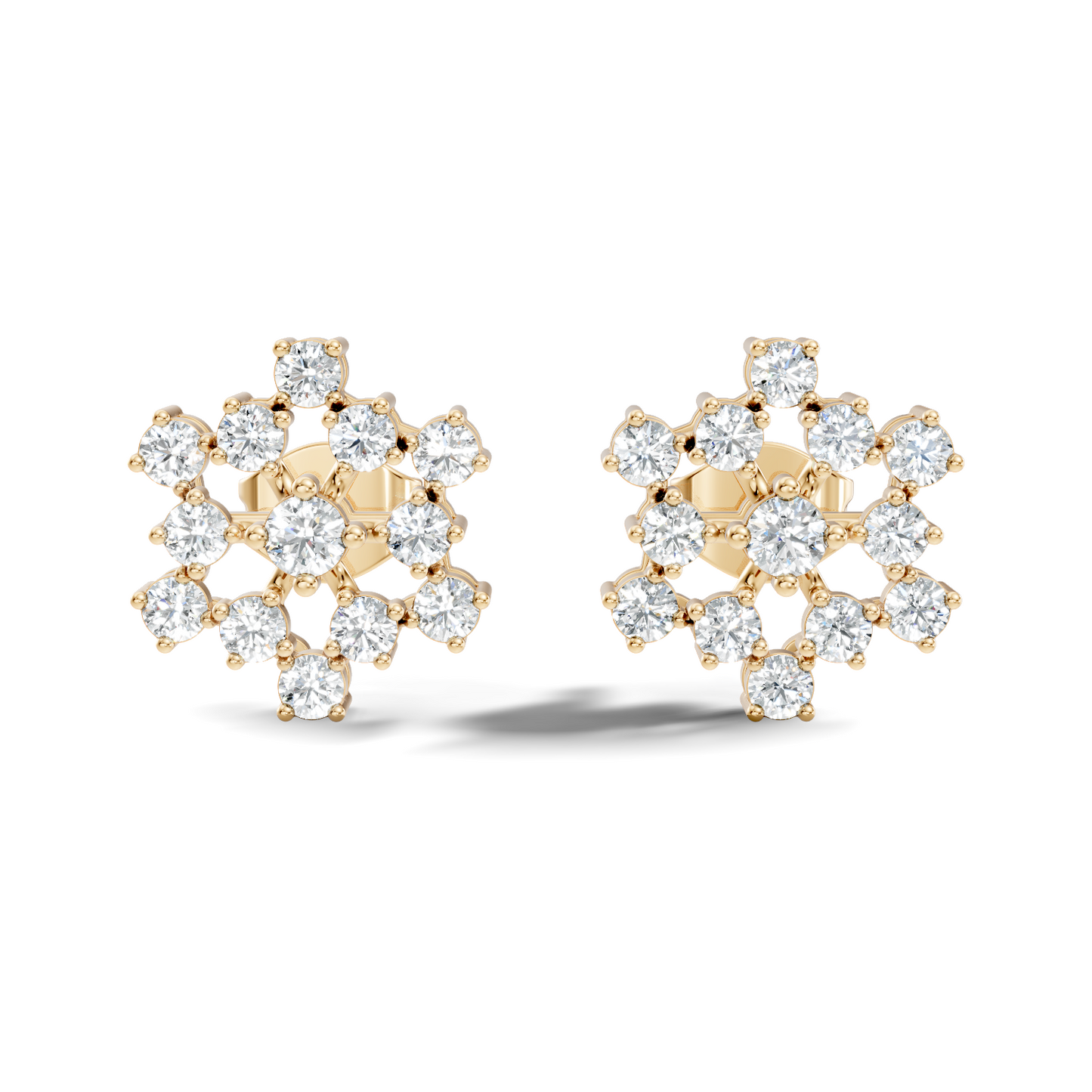 Round Shape New Shinning Sparkle 14k Solid Gold Lab Grown Diamond Earring For Daily Wear