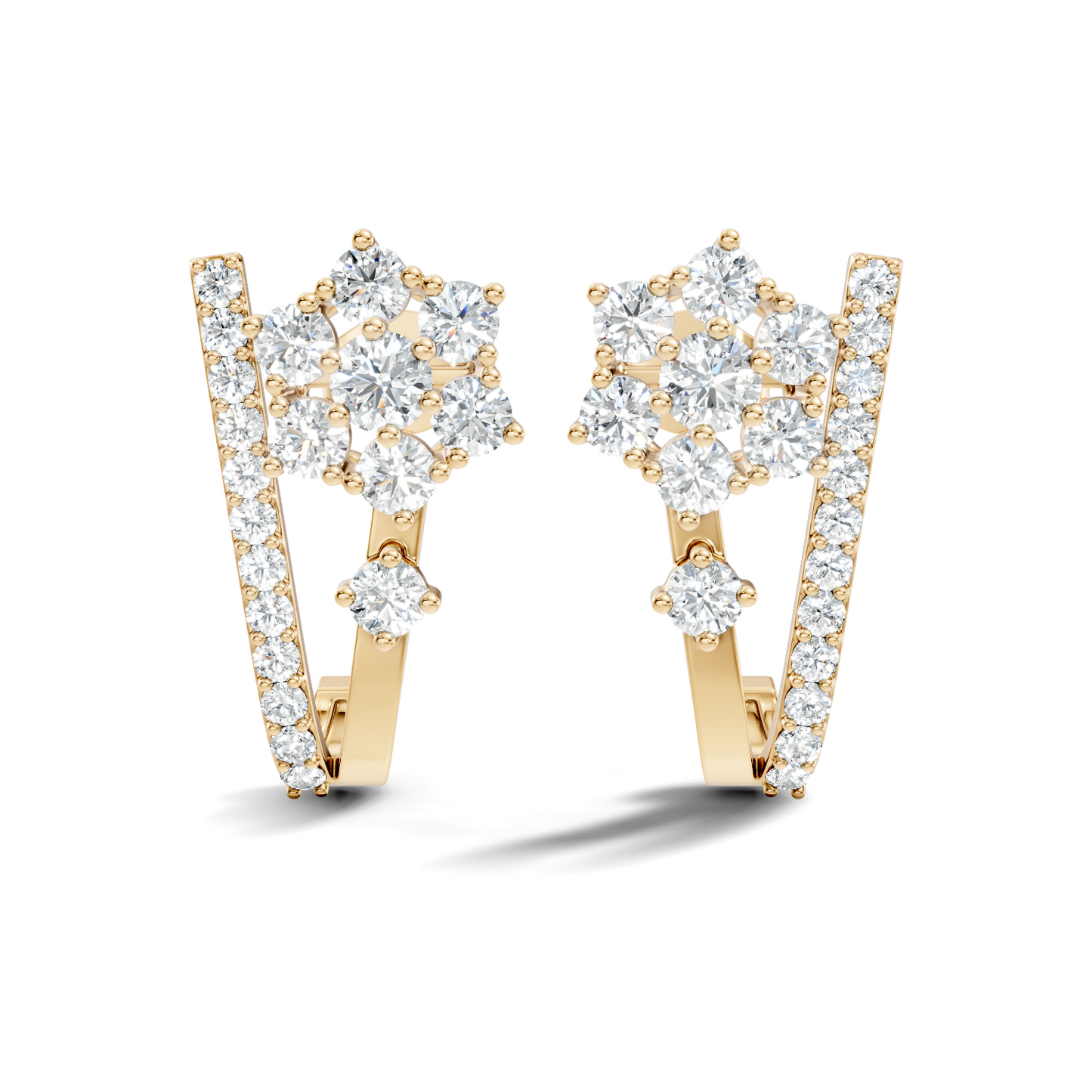 Round Cut Top Grade Lab-Grown Diamond Unique Classic Hand Crafted Drop Stud Earrings For Her