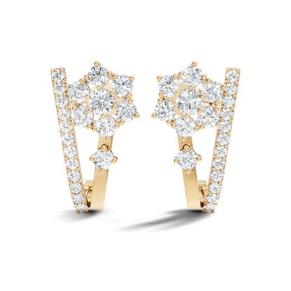 Round Cut Top Grade Lab-Grown Diamond Unique Classic Hand Crafted Drop Stud Earrings For Her