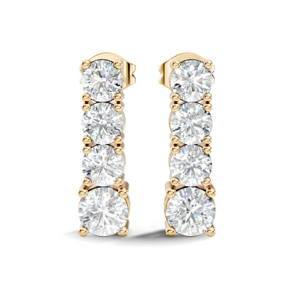 Round Shape 2.06 Ct Lab Grown Diamond Unique Style Classic Studs Earrings For Her
