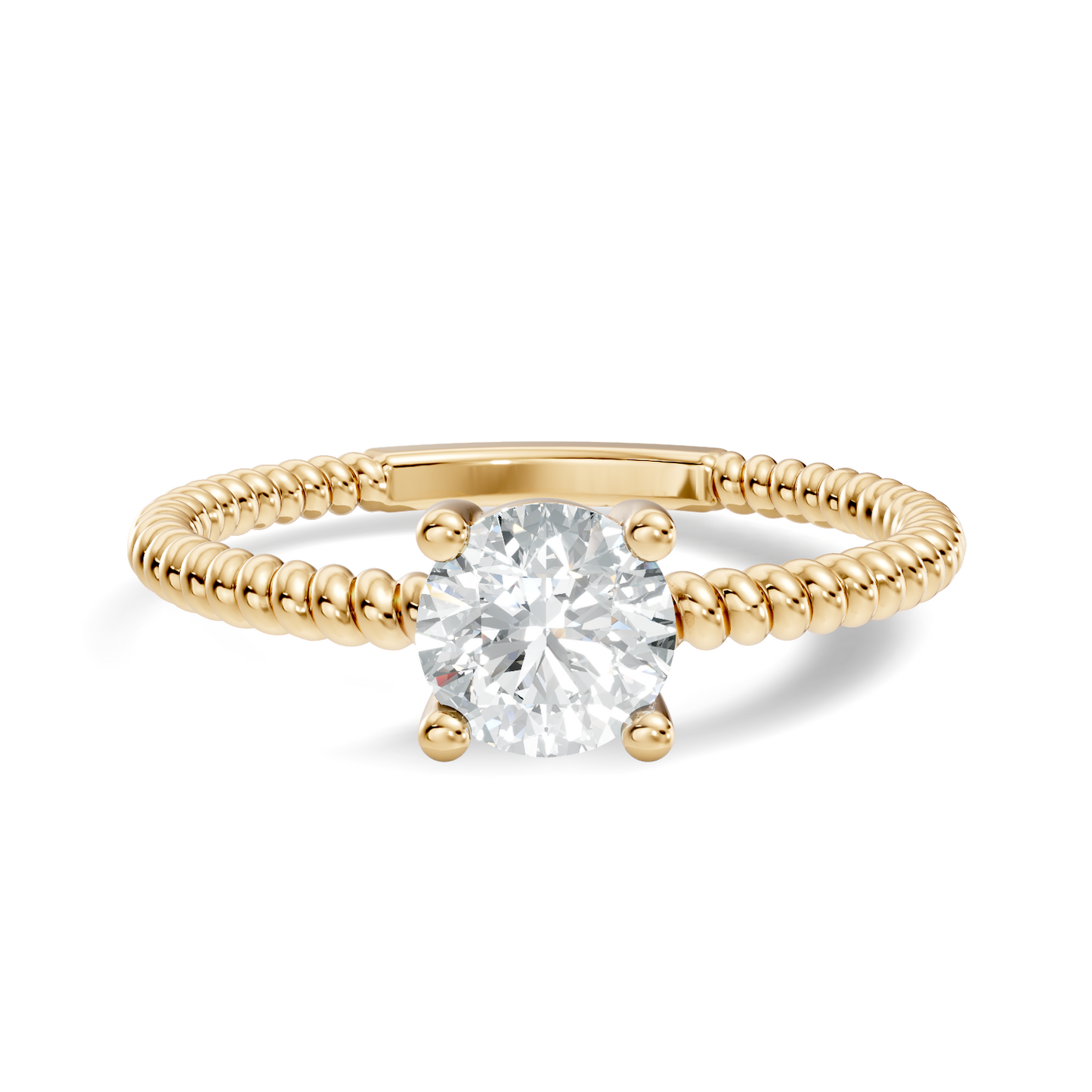 Solitaire Round Cut Lab Grown Diamond Vintage Delicate Prong Set Dainty Engagement Ring