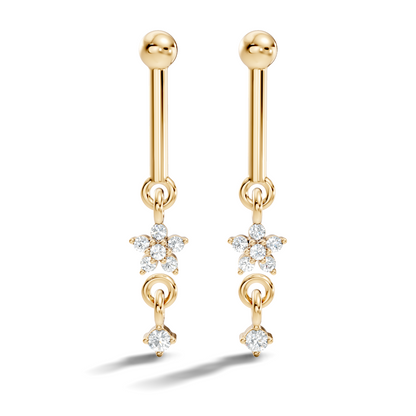 18k Solid Gold Round Shape Natural & Lab Grown Diamond New Classic Studs Women Diamond Earrings