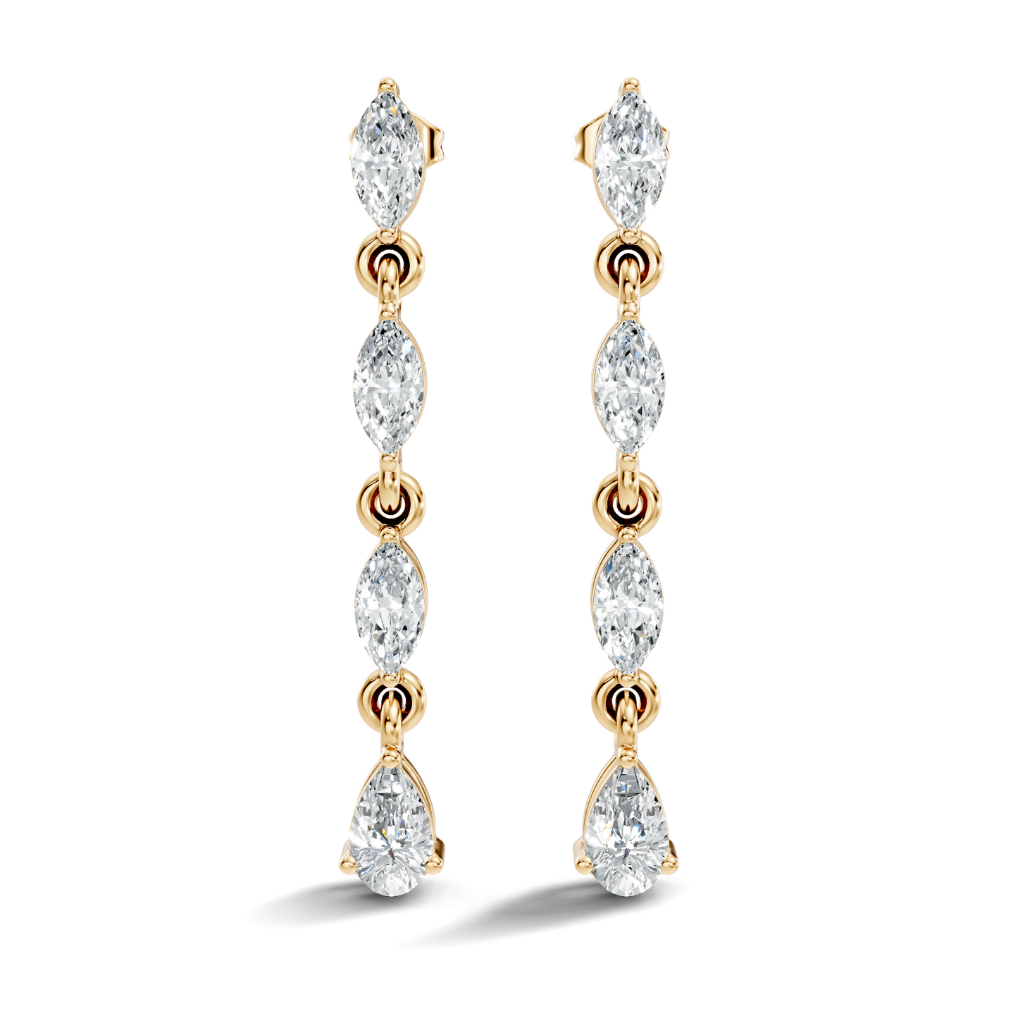 14K Gold Minimalist Earring Studs Marquise & Pear Drop Earrings For Party Wear