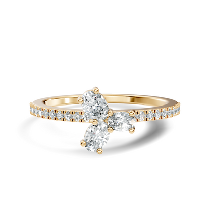 Oval and Round Cut High Quality Diamond Art Deco Vintage Cluster Statement Ring Gift For Her