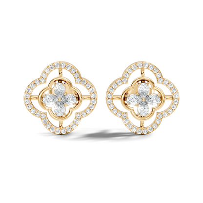 Pear & Round Shape Natural And Lab Grown Diamond Stunning Every Occasion Wear Diamond earrings For Her