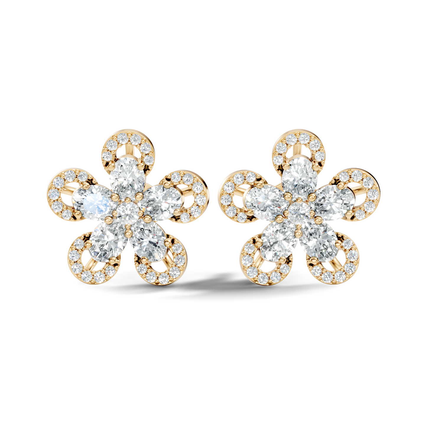 2.56 Ct Round & Oval Shape Lab Grown & Natural Diamond Every Wear Sparkling Diamond Earrings For Women