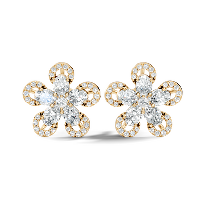 2.56 Ct Round & Oval Shape Lab Grown & Natural Diamond Every Wear Sparkling Diamond Earrings For Women