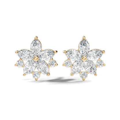 2.18 Ct Marquise & Round Shape Lab Grown Diamond New Unique Shinning Every Occasionally Wedding Earring