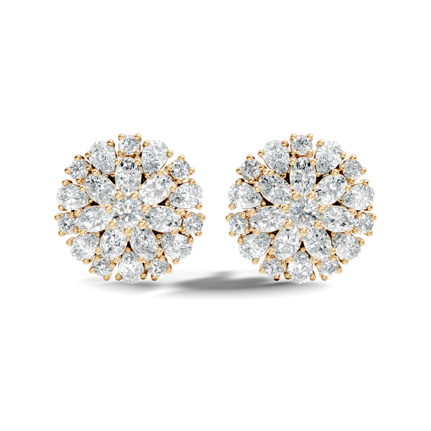 2.91 Ct Pear, Oval, Round Shape Diamond With 14k Solid Rose Gold Elegance Vintage Affordable Diamond Earrings