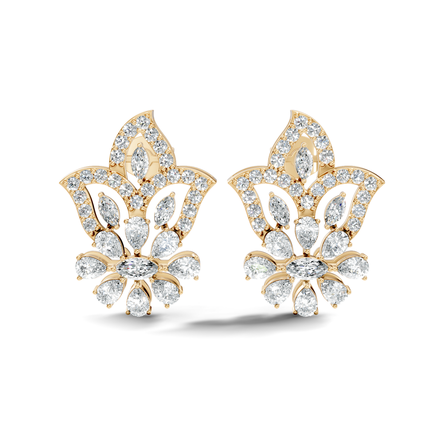 2.86Ct Marquise, Pear and Round Cut Diamond Elegant Dainty Sparkling Classic Bridesmaid Earring For Women's