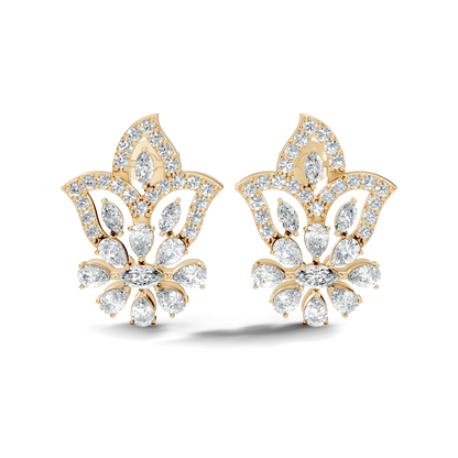 2.86Ct Marquise, Pear and Round Cut Diamond Elegant Dainty Sparkling Classic Bridesmaid Earring For Women's