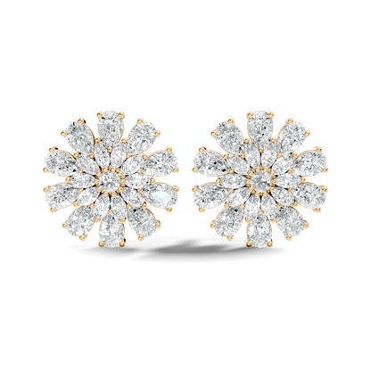 Pear, Round, Marquise 4.17 Ct lab Grown & Natural Diamond Dazzling Stacking Earrings For Women