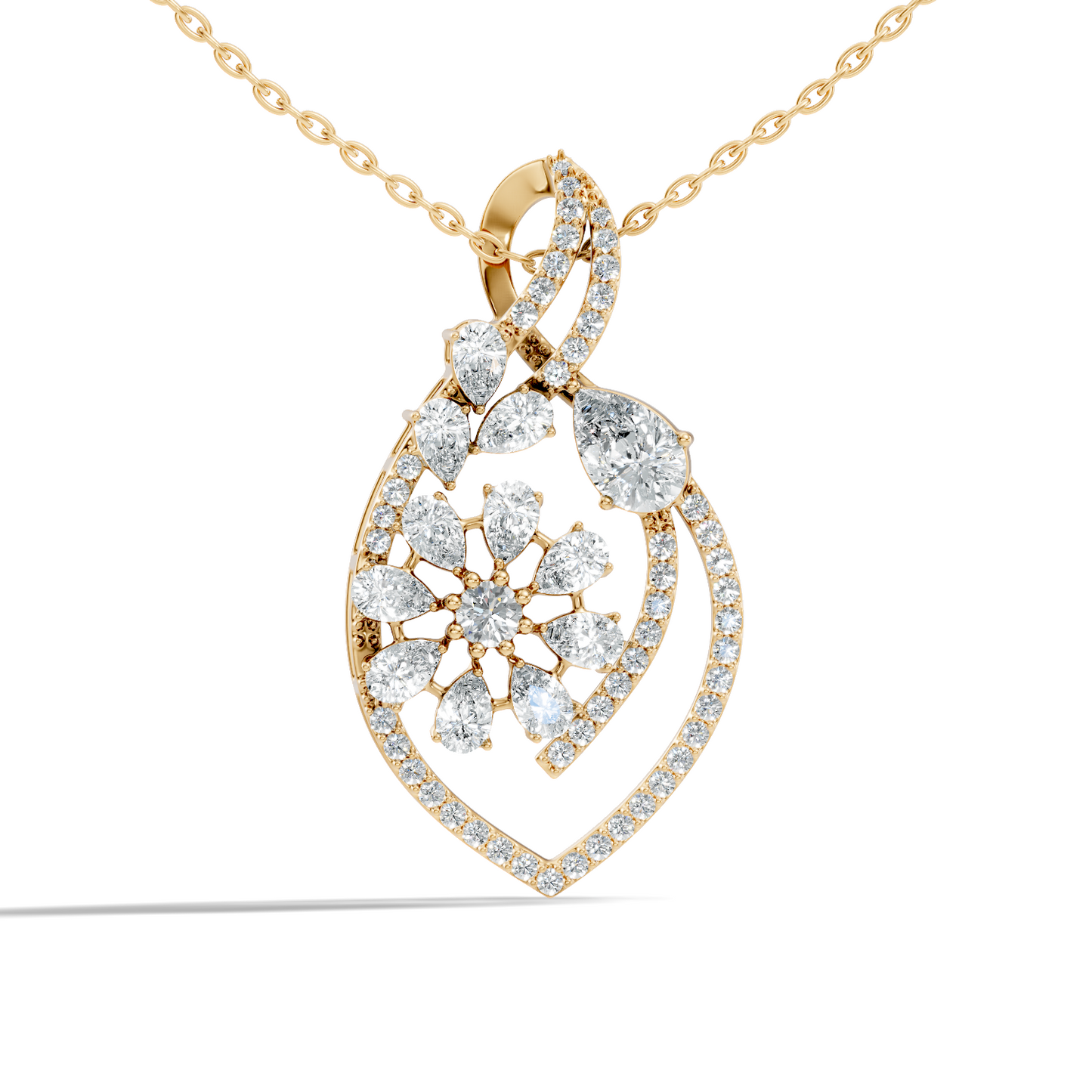Round And Pear Cut  2.20 Ct Labgrown Diamond Pendant Vintage Jewelry Gift For Women