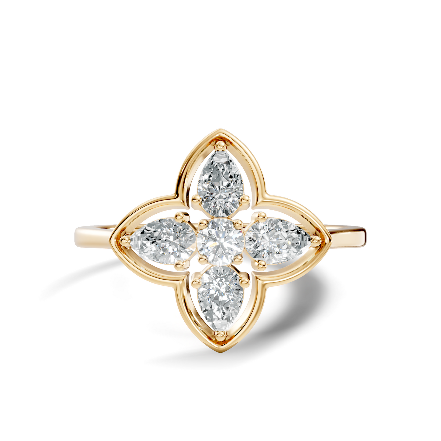 Pear and Round Cut High Quality Lab Grown Diamond Unique Art Deco Vintage Stacking Ring For Her