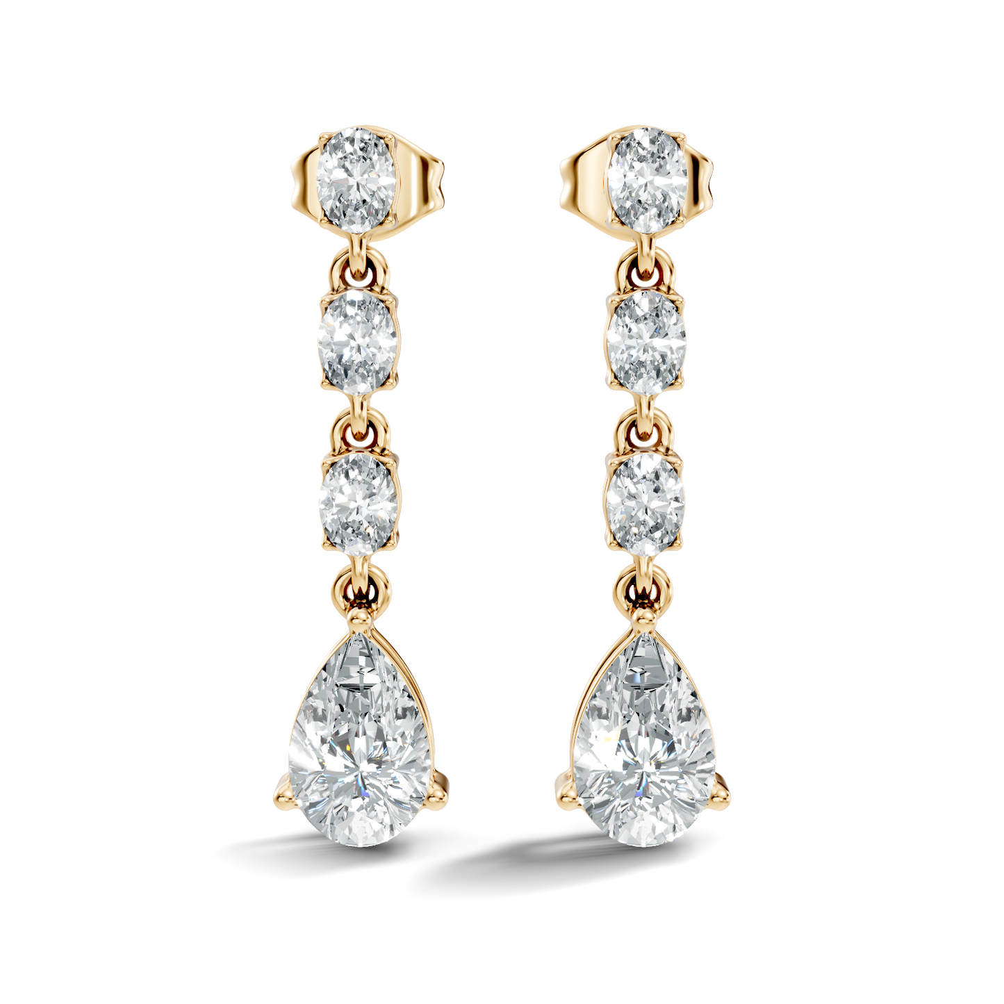 Pear And Oval Cut Lab Grown Diamond Circle Shape Antique Delicate Prong Set Bridesmaid Dangle  Earring Gift For Women's