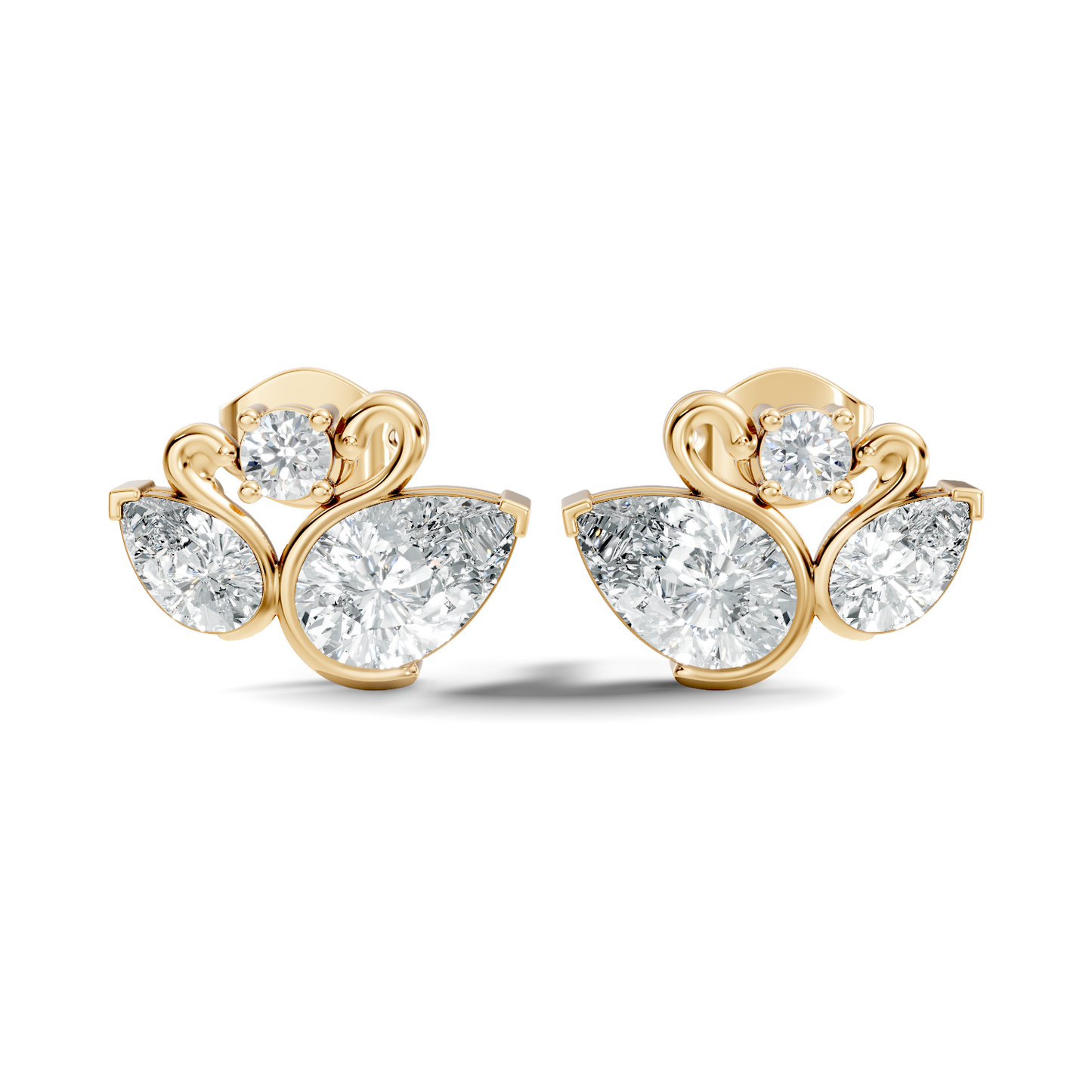 Round & Pear Shape 2.12 Ct Natural & Lab grown Diamond Occasionally Wear diamond Earrings for Women