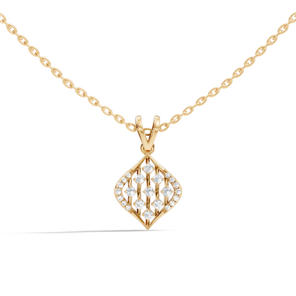 Classic Round  Shape Diamond Pendant with 14K Solid Gold Luxury Everyday Wear