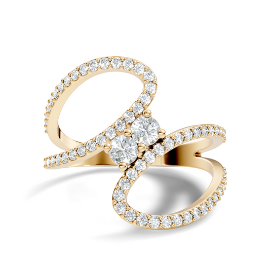 Round Cut Top Grade Lab Grown Diamond Antique Prong Set Handcrafted Vintage Party Wear Ring For Her