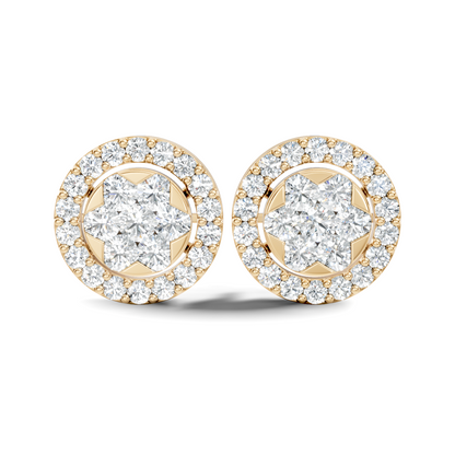 Elegant Tringle Diamond Stud 10k Solid Gold Wedding Wear Diamond Earrings For Her