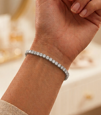 Round Cut Lab Grown Prong Set Tennis Diamond Bracelet