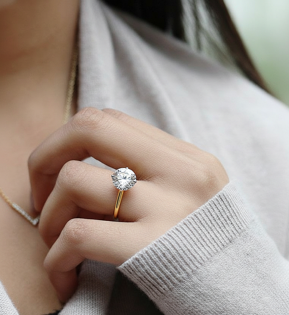 Round Cut Lab Diamond Prong set Solitaire Ring