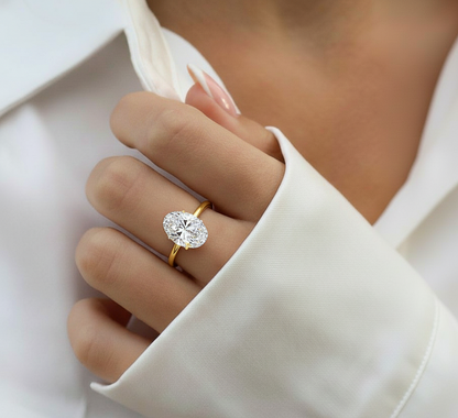 Lab Grown Oval Cut Diamond Solitaire Ring