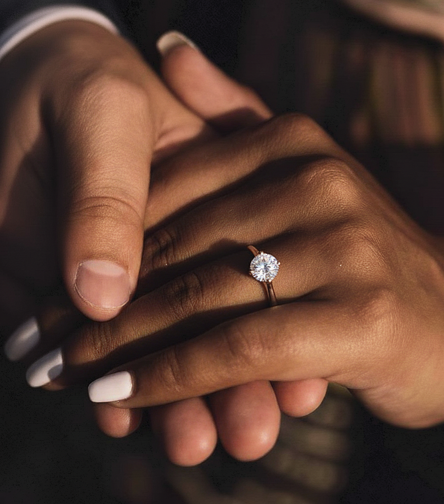 Round Lab Grown Diamond Solitaire Engagement Ring