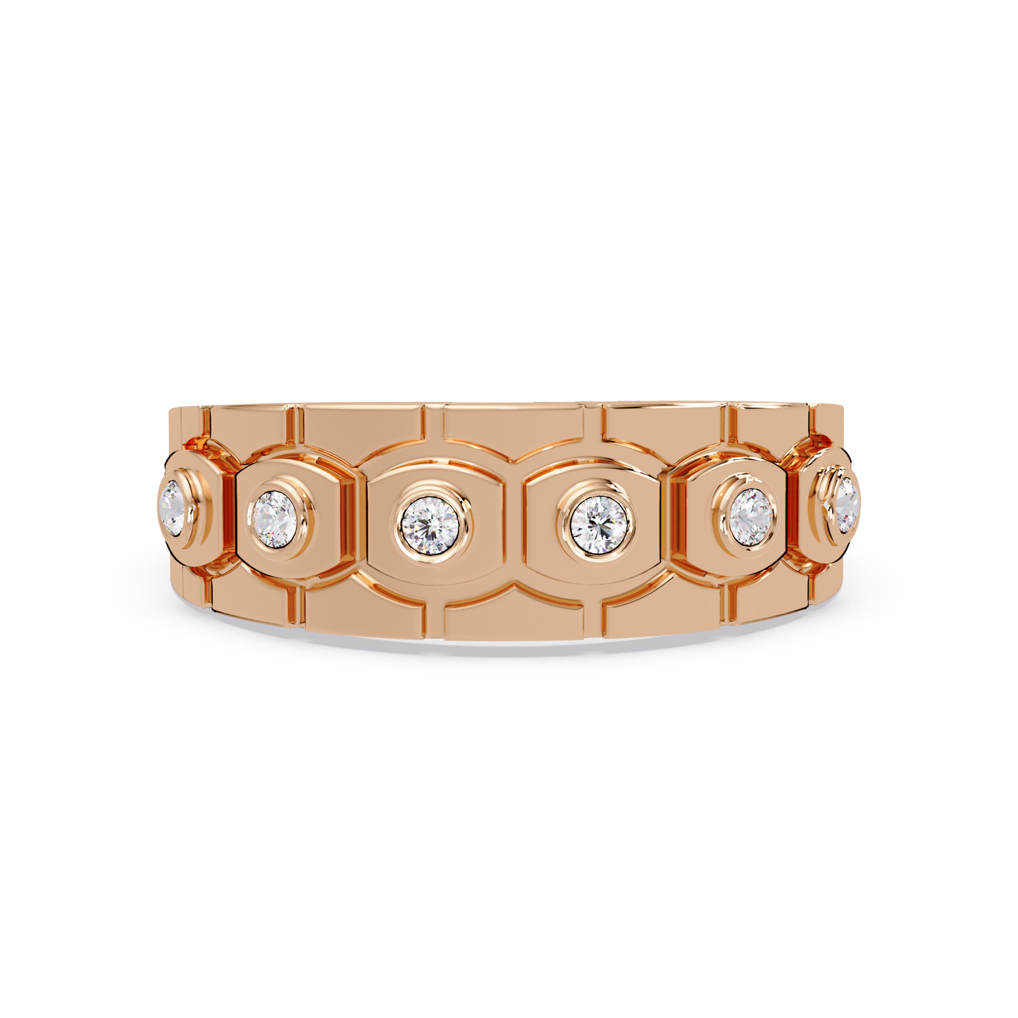 Geometric Bezel Set Lab grown Diamond Band Ring - HIGHCARAT DIAMONDS