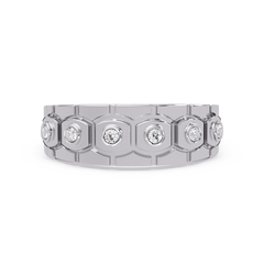 Geometric Bezel Set Lab grown Diamond Band Ring - HIGHCARAT DIAMONDS