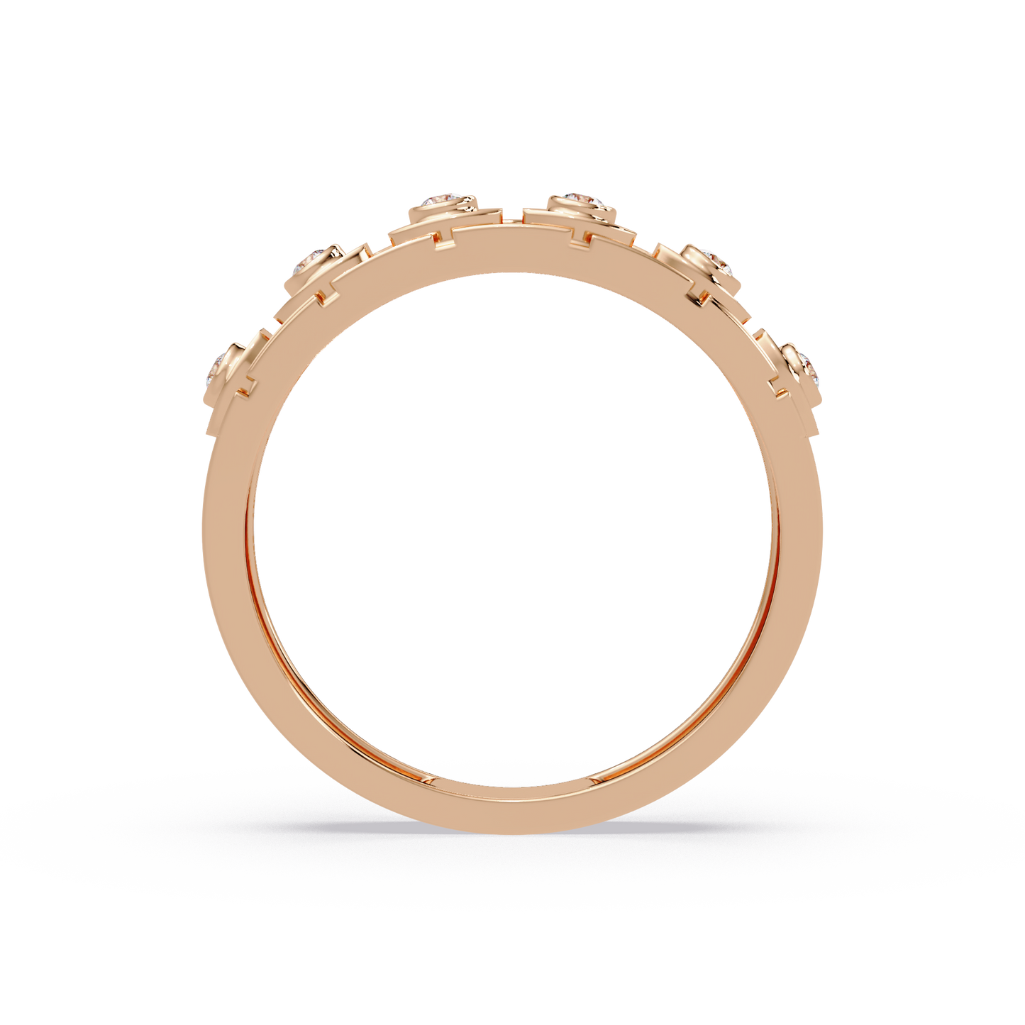 Geometric Bezel Set Lab grown Diamond Band Ring - HIGHCARAT DIAMONDS
