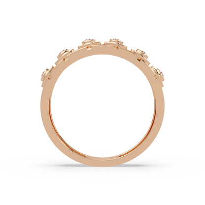 Geometric Bezel Set Lab grown Diamond Band Ring - HIGHCARAT DIAMONDS