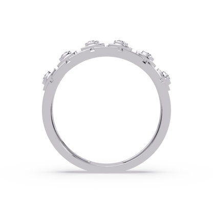 Geometric Bezel Set Lab grown Diamond Band Ring - HIGHCARAT DIAMONDS