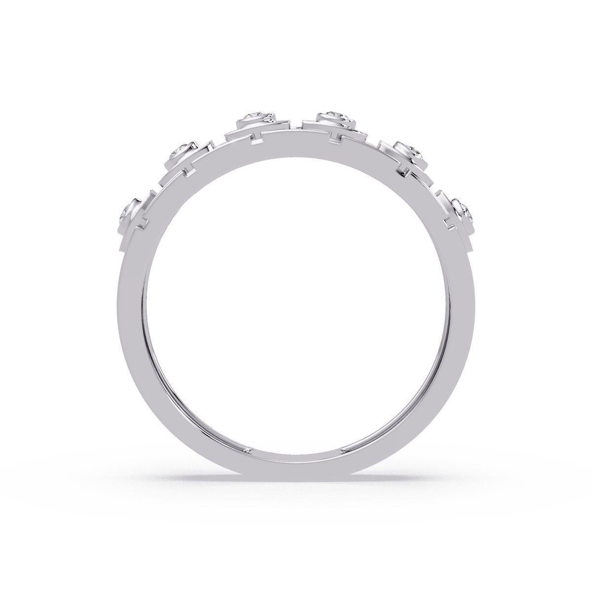 Geometric Bezel Set Lab grown Diamond Band Ring - HIGHCARAT DIAMONDS