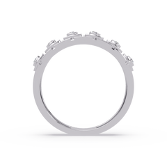 Geometric Bezel Set Lab grown Diamond Band Ring - HIGHCARAT DIAMONDS