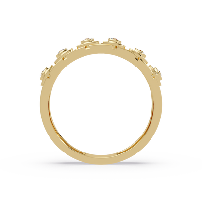 Geometric Bezel Set Lab grown Diamond Band Ring - HIGHCARAT DIAMONDS