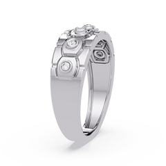 Geometric Bezel Set Lab grown Diamond Band Ring - HIGHCARAT DIAMONDS
