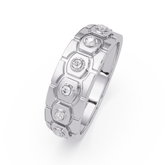 Geometric Bezel Set Lab grown Diamond Band Ring - HIGHCARAT DIAMONDS