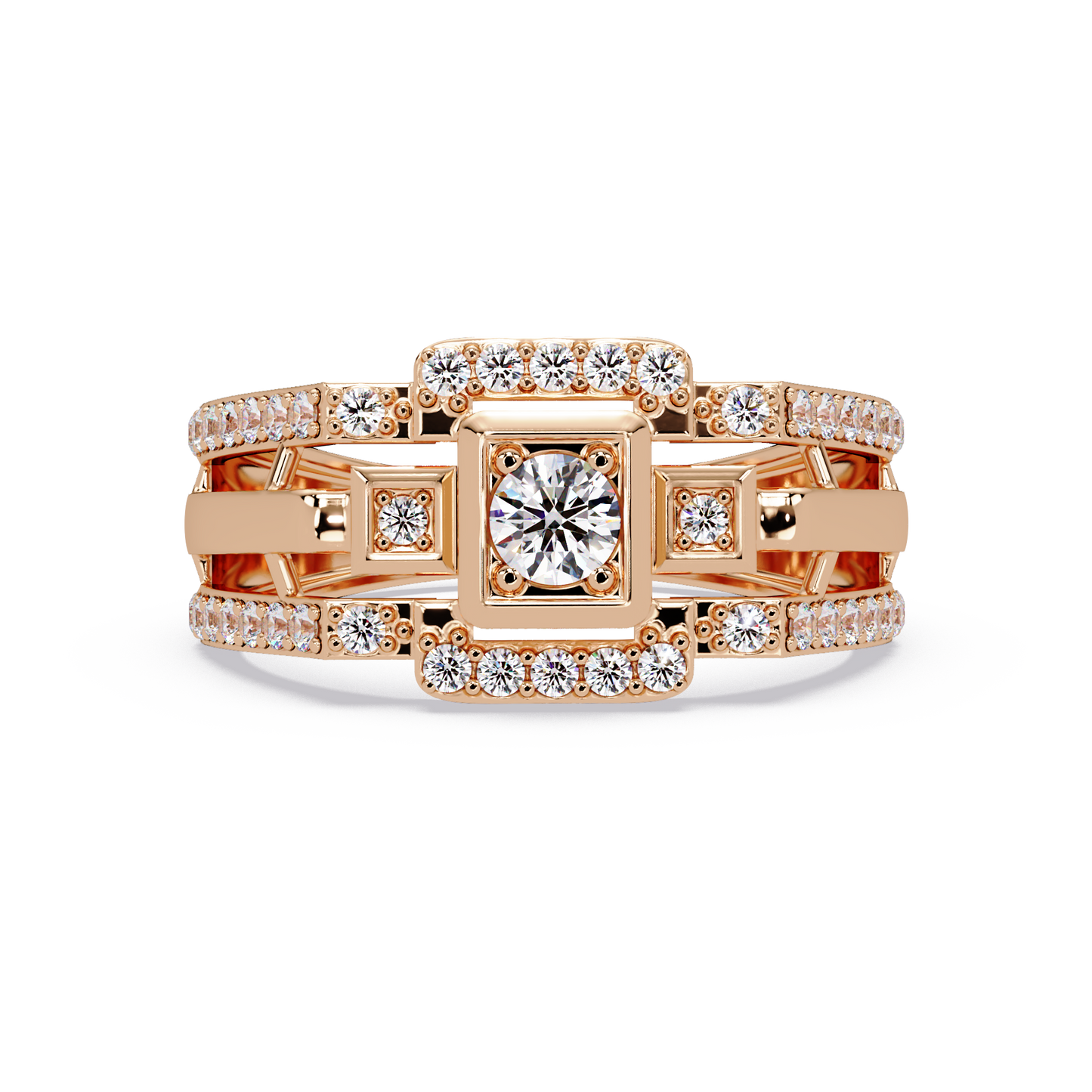 Geometric Lab Grown Diamond Open Band Men's Ring - HIGHCARAT DIAMONDS